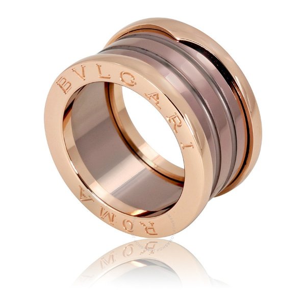 B.Zero1 18K Pink Gold Bronze Ceramic Ring - Size 6 1/2
