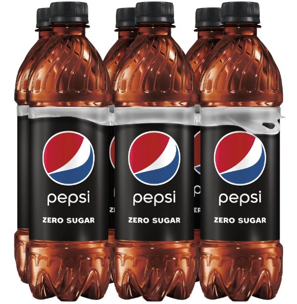 Pepsi Cola Zero Sugar Soda Pop, 16.9 fl oz, 6 Pack Bottles