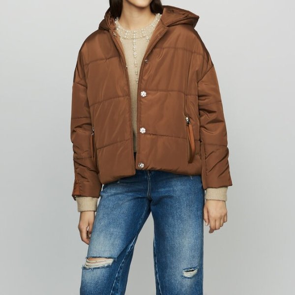 GUELI Cropped hooded down jacket