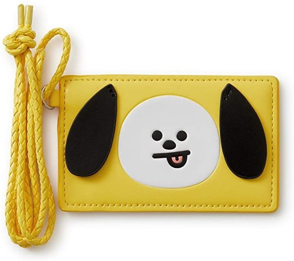 CHIMMY Character Badge Holder ID Card Wallet with Lanyard for Office School, Yellow