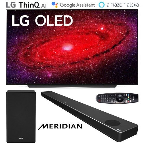 OLED77CXPUA 77" CX 4K OLED TV w/ AI ThinQ (2020) Bundle with SN10YG Soundbar