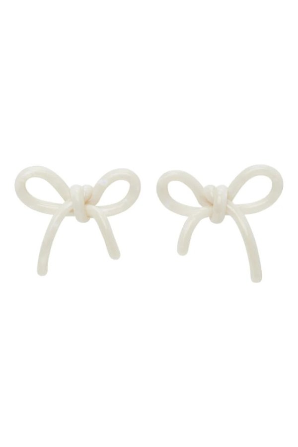 SSENSE Exclusive Off-White YVMIN Edition Pearl Bow Earrings