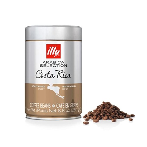 Coffee, Arabica Selection Whole Bean Costa Rica, Single Origin, 100% Arabica Coffee, All-Natural, No Preservatives, 250g (Pack of 1)
