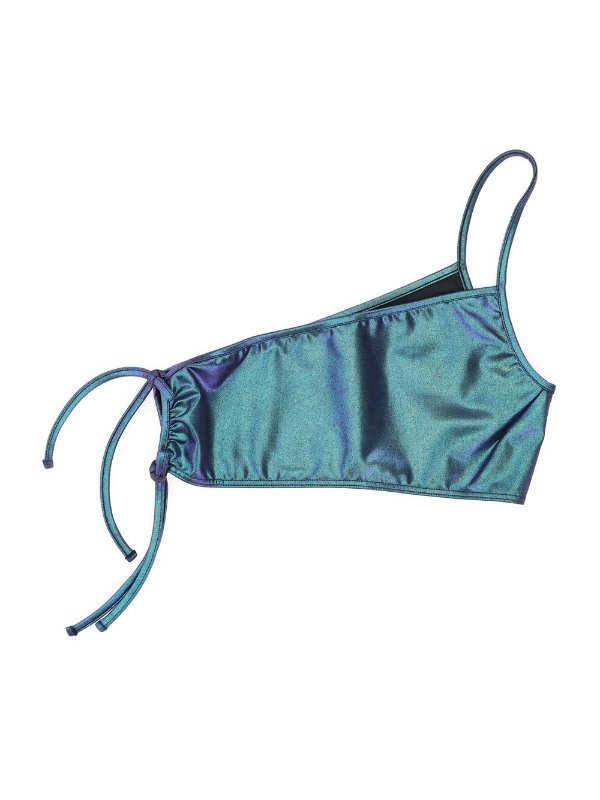 Iridescent Tie Detailed Bikini Top