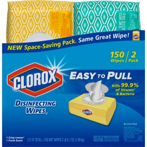 Clorox 便携消毒湿巾超值2包装,150片