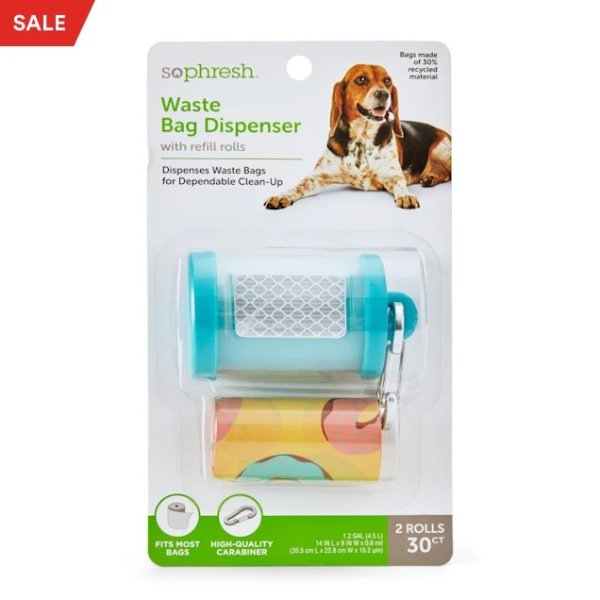 So Phresh Teal Dog Waste Bag Dispenser with Refills, Count of 30 | Petco