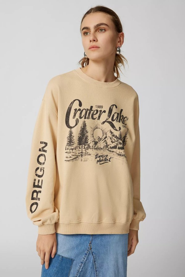 Crater Lake Overdyed Crew Neck Sweatshirt