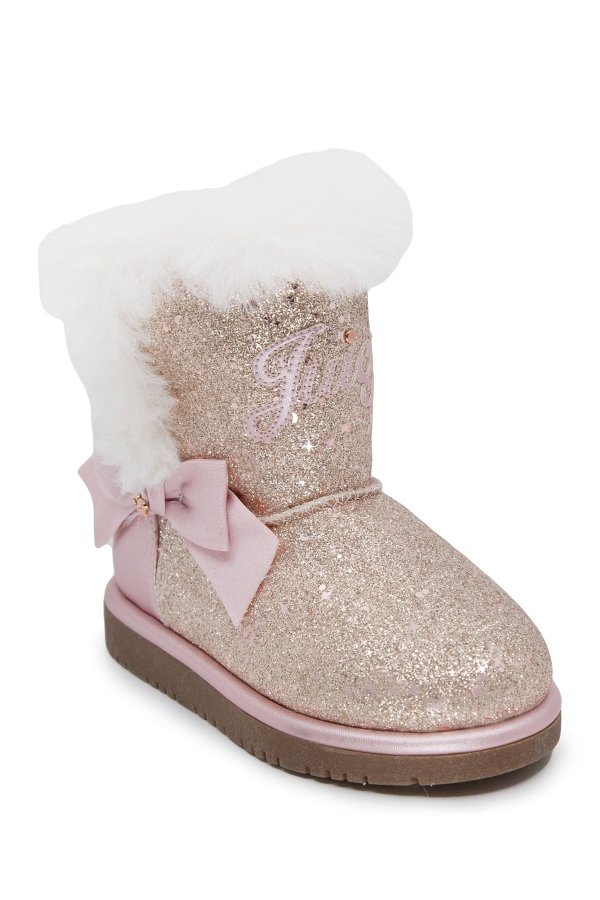 Lil Windsor Faux Fur Glitter Boot(Toddler)