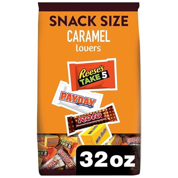 Hershey Assorted Caramel Flavored Snack Size, Candy Party Pack, 32.08 oz