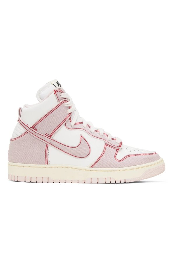 White & Pink Dunk High 1985 Sneakers