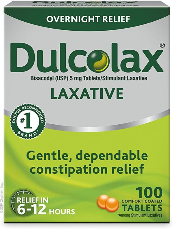 Stimulant Laxative Tablets (100 Count) Gentle Overnight Constipation Relief, Bisacodyl 5mg