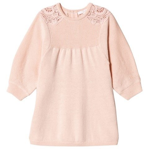 Pink Knit Lace Detail Dress | AlexandAlexa
