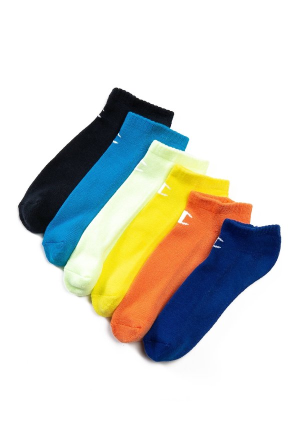 Girls 7-11 6 Pack Colorful No Show Socks