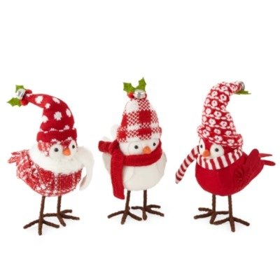 圣诞节小鸟装饰3件