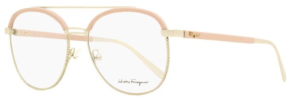 Women's Oval Eyeglasses SF2195L 718 Gold/Nude Leather 57mm