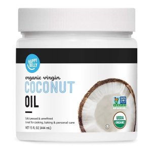 Amazon Brand - Happy Belly Organic Virgin Coconut Oil, 15 Fl Oz