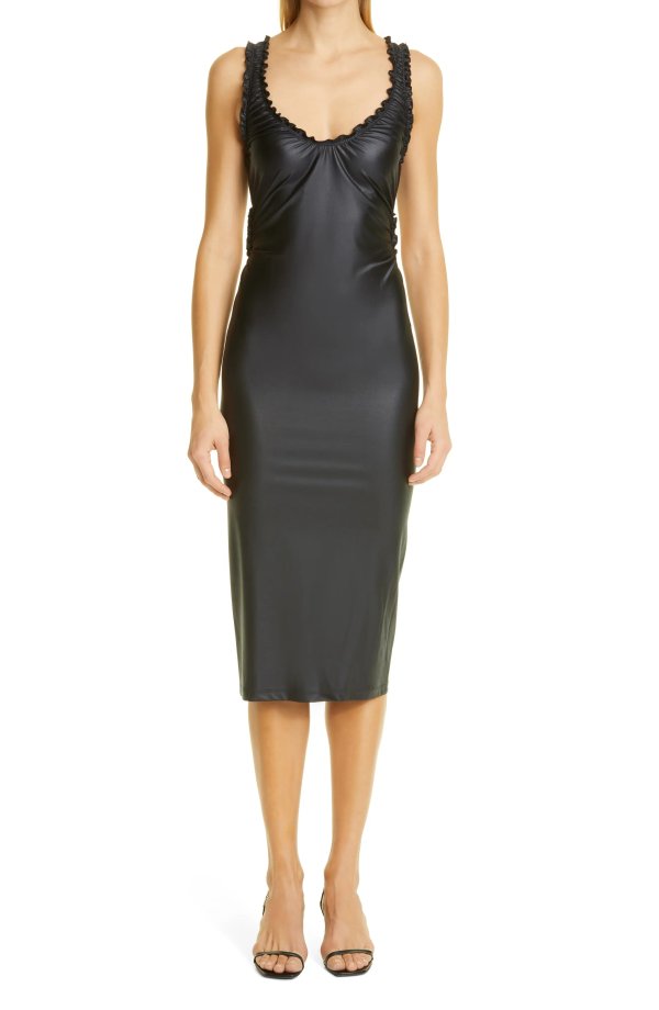 Ruched Racerback Cutout Body-Con Dress