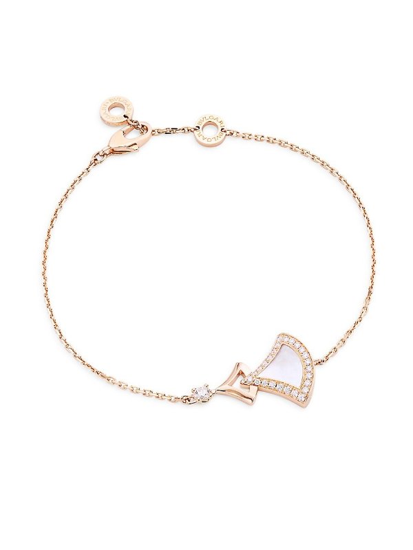 Divas' Dream 18K Rose Gold, Mother-Of-Pearl, & Diamond Bracelet