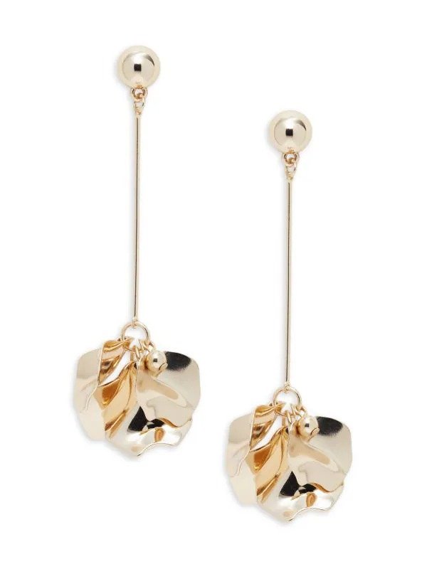 14K Goldplated Flower Drop Earrings