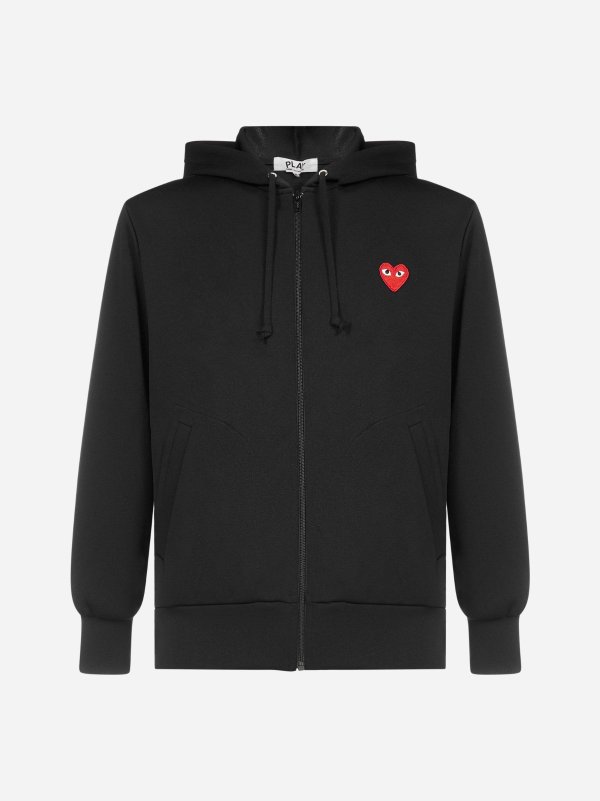 Heart-logo cotton hoodie