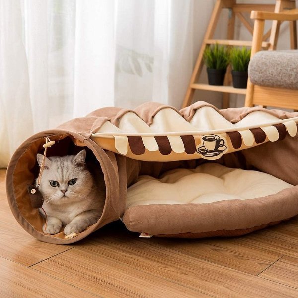 Tunnel Cat Bed, Coffee - Chewy.com