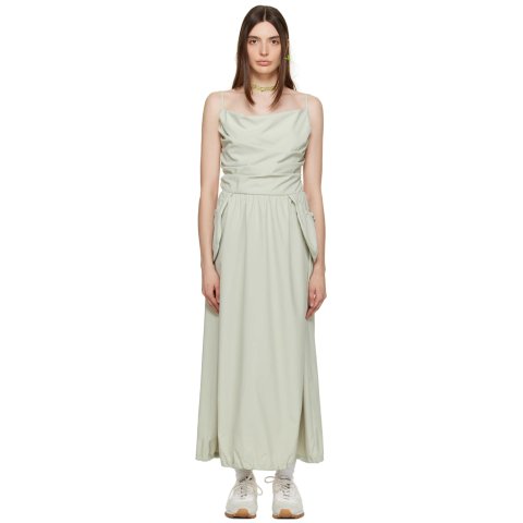 Green Gathered 连衣裙