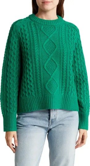 Anna Cable Knit Wool & Cashmere Sweater