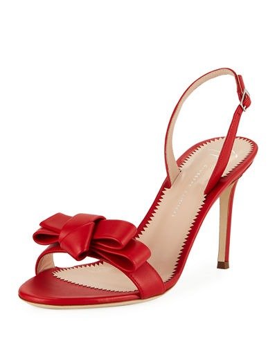 Bow Leather Strappy Sandals