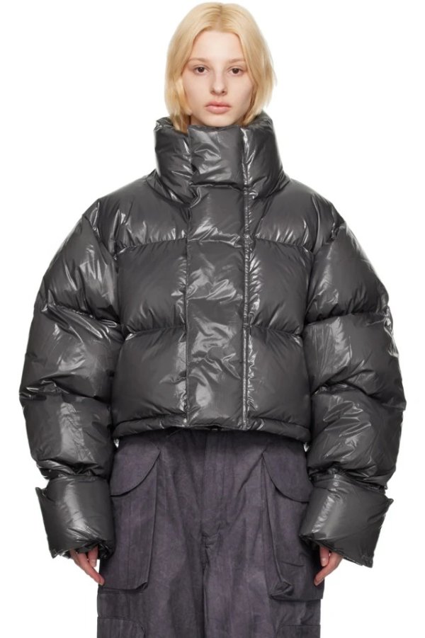 Entire Studios 灰色 Cropped PFD V2 羽绒服