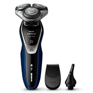 Philips Norelco Electric Shaver 5570 Wet & Dry, S5572/90, with Turbo+ mode and Nose + Ear Trimmer
