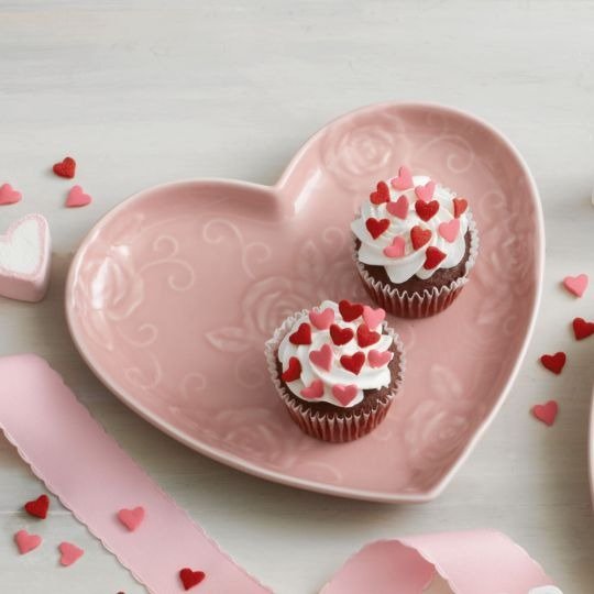 Pink Heart Shaped Plate