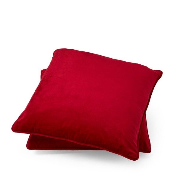 Two-Pack Red Velvet Pillows
