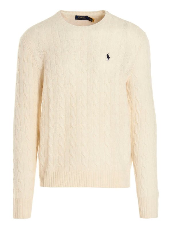 Pony Embroidered Cable-Knitted Jumper