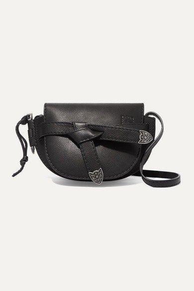 Gate mini textured-leather shoulder bag