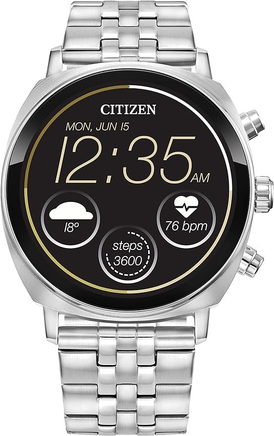 CZ Smart PQ2 41MM Unisex Smartwatch with YouQ App with IBM Watson® AI and NASA research, Wear OS by Google, HR, GPS, Fitness Tracker, Amazon Alexa™, iPhone Android Compatible, IPX6 Rating