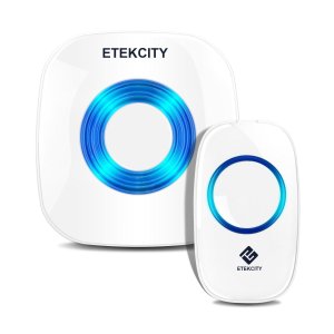 Etekcity Wireless Doorbell Kit: 1 Plug-in Door Chime Receiver and 1 Remote Push Button Transmitter