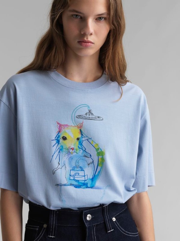 Cotton Jersey Oversized Lunar Year Printed T Shirt | Chloe US