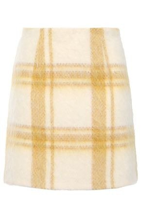 Brushed wool-blend mini skirt