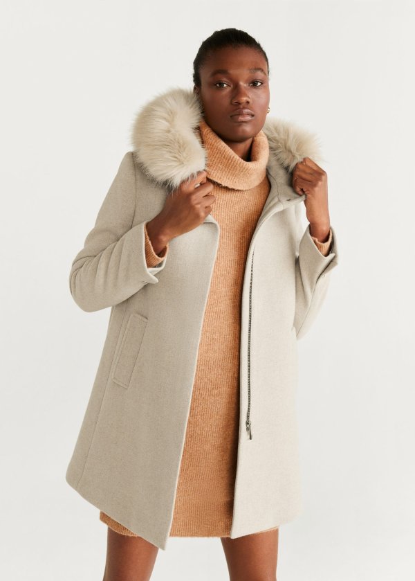 Faux fur hooded coat - Women | Mango USA