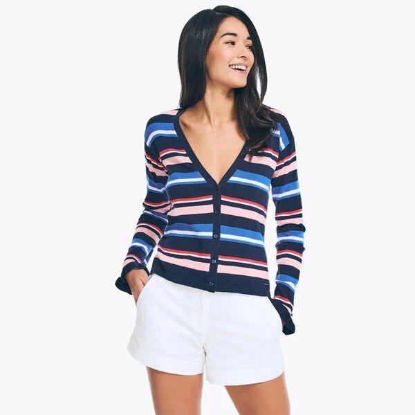 SUSTAINABLY CRAFTED STRIPED CARDIGAN