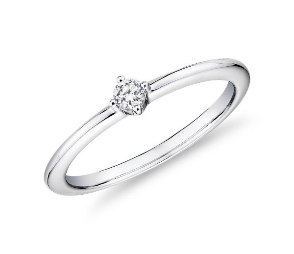 Mini Diamond Stackable Fashion Ring in 14k White Gold | Blue Nile