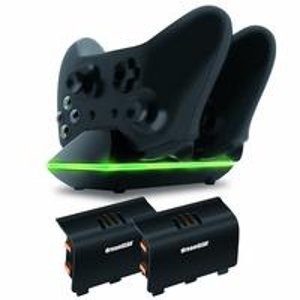 DreamGEAR Dual Charge Dock for XBox One with 2 Rechargeable Controller Batteries