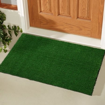 Evergreen Collection Indoor/Outdoor Turf Solid Design Doormat, 20"X30", Green