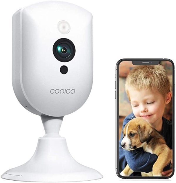 Conico 儿童监测摄像头 1080P WiFi ，兼容Alexa