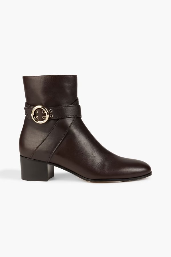 Blanka 40 buckled leather ankle boots