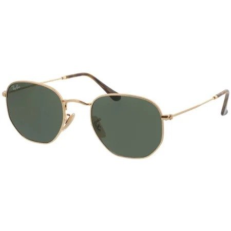 Gold Hexagonal Metal Green Men's Sunglasses RB3548N 001 51-21