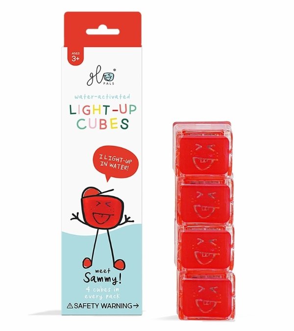 Glo Pals Light Up Cube Bath Toys - Sammy (Red)