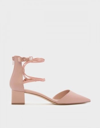 Pink Strappy Pointed Heels | CHARLES & KEITH