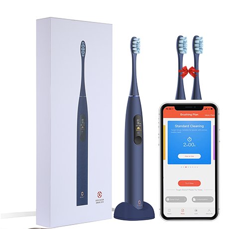 X Pro Electric Toothbrush 42,000 VPM Deep Cleaning with LCD Touch Screen, 2H Fast Charge Lasts 30 Days, 3 Modes 32 Intensities, Sonic Toothbrush with DuPont Brush Head & Smart Timer for Adults.
