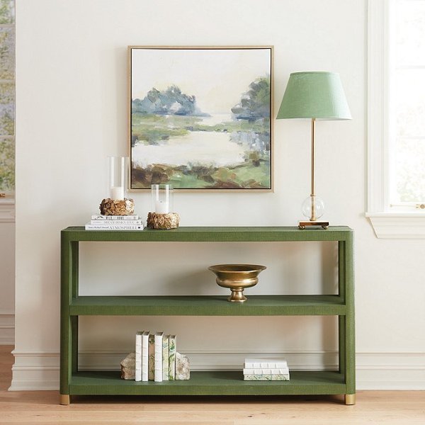 Capri Wood Console Storage Table with Shelves